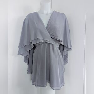 WINTER KATE Silver Snow Fairy Mini Dress; Size S/M